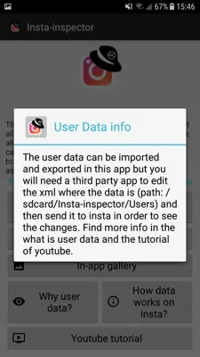 Insta-inspector android App screenshot 0